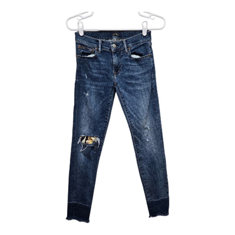 Polo Ralph Lauren Tompkins Skinny Jeans 25 Distressed Y2K Denim